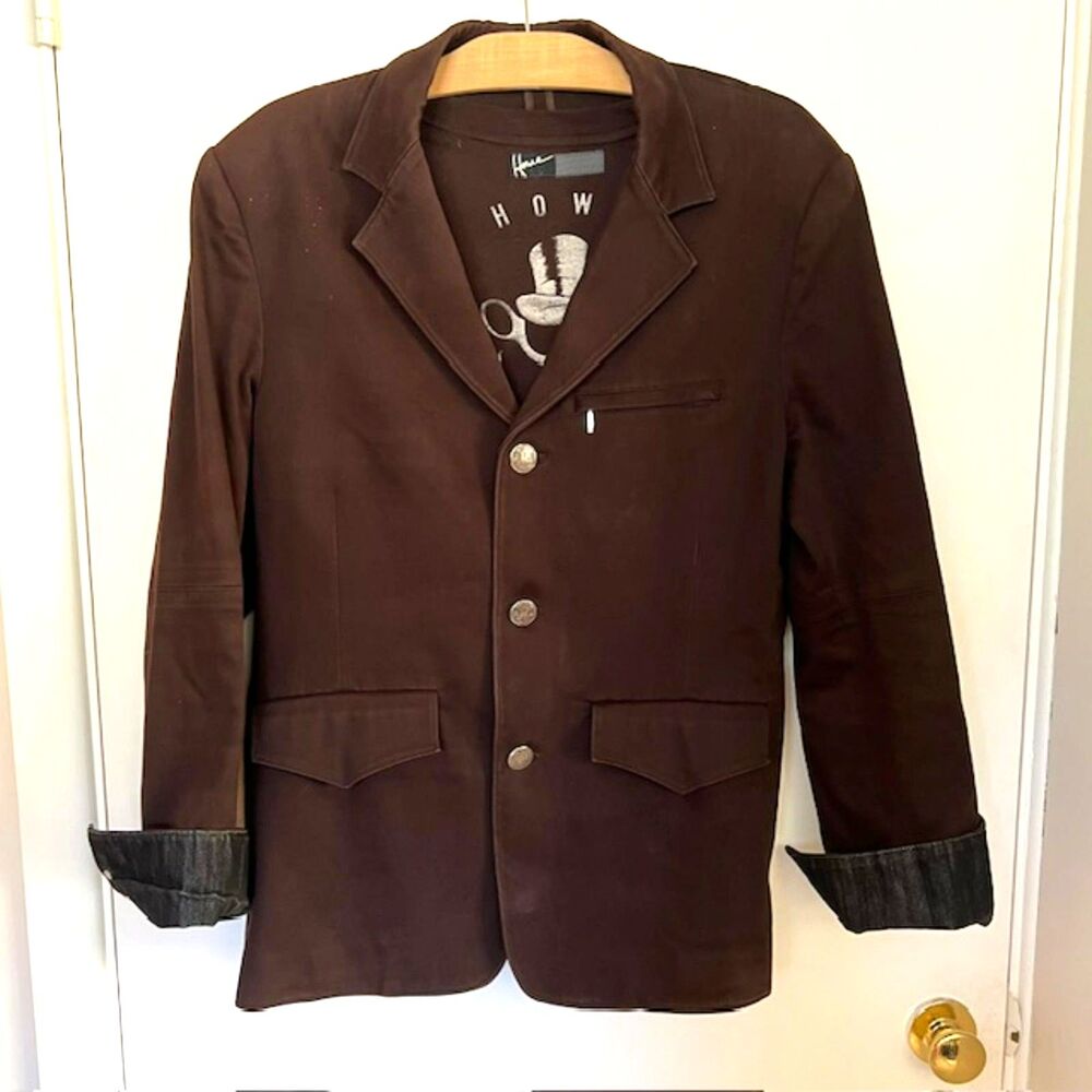 HOUSE OF HOWE ENGLISH COUNTRY GENTLEMAN BROWN BLAZER MEN'S SIZE 42 GOTH Y2K